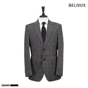 [빌리버스]빌리버스 남자 싱글 자켓 체크 정장 아우터 BIT209