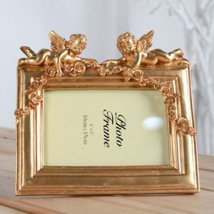 앤틱 아기천사 사진액자 골드