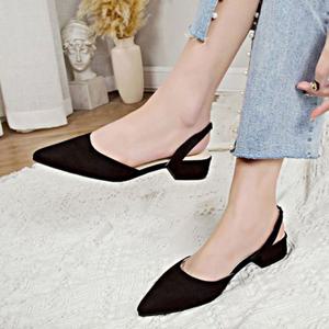 뽀족코 스웨이드 슬링백 여자구두 캐주얼 패션구두