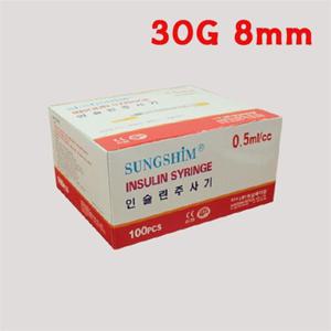 일회용펜니들 성심 인슐린주사기 30G 8mm 0.5cc 100ea 일회용주사기