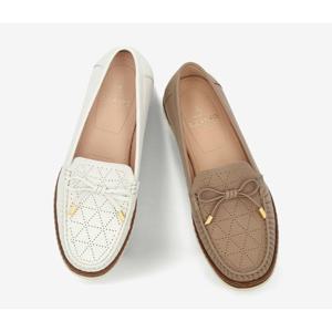 [엘칸토(여성화)]논슬립경량쿠션 펀칭 데일리로퍼 LCWC08U513 화이트/베이지