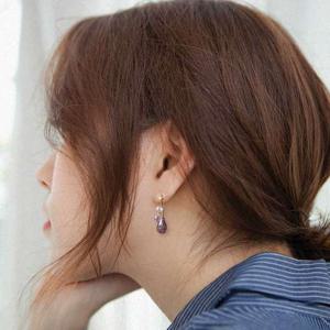 바이데이지 퍼플 지르코니아 샹들리에 실버 귀걸이 Be0697