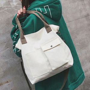 캔버스백 앞포켓 크로스 토트백 에코백 천가방 데일리