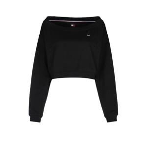 타미힐피거 진스 여성 블랙 크롭 스웨트셔츠 DW0DW17956 BDS