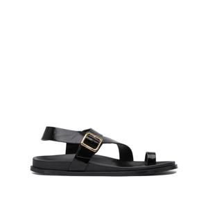 알로하스 여성 블랙 플랫 샌들 S10074001