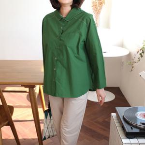 [쉬즈마담]T57285 세일러카라 스티치 면 남방 60대 엄마옷