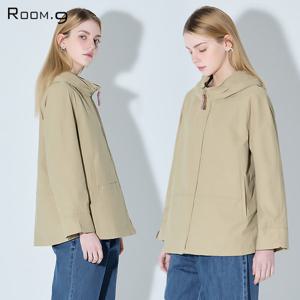 룸나인 밑단 스트링 후드 집업 점퍼