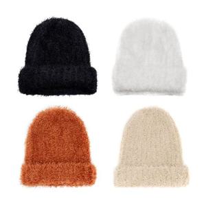 부드러운 극세사 털 비니 모자 겨울 여성 여자 방한