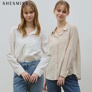 [쉬즈미스] 오픈카라 포켓 셔츠