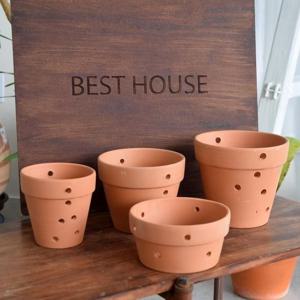 모던 브라운 타공 토분 타공 분재형 D16 16x8cm