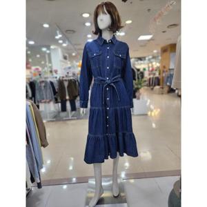 [아날도바시니] 세이브존05 티어드 벨티드 데님원피스 AY04OP30S