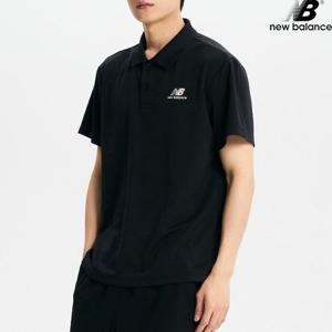 뉴발란스 NBNFE21013-BK 에센셜 폴리 카라티 스탠다드핏 남녀공용 피케 반팔티 티셔츠