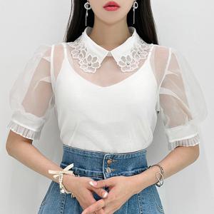 [금찌]금찌 데이지 오간자 블라우스 ST7328B