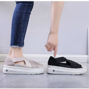 6508 통굽스타일 여름슬립온 편한굽높이 스트랩샌들