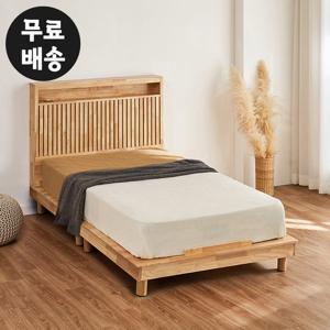 데오 고무나무 원목 침대프레임 퀸사이즈 부부_내츄럴