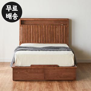 데오 원목 서랍형 침대프레임 라지킹 대형 부부(월넛)