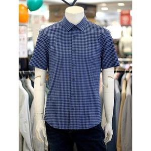 크로커다일 세이브존03 [피에르가르뎅] 남성 여름 투톤 잔체크 포켓 반팔 셔츠 AGPQWS2605A
