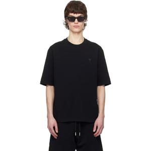 AMI Paris 티셔츠 블랙 아미 드 꾀흐 코튼 티셔츠 251482M213021