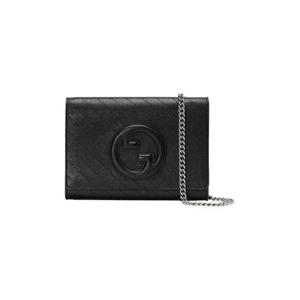구찌 블론디 체인 지갑 블랙 레더 772213-AACP7-1000