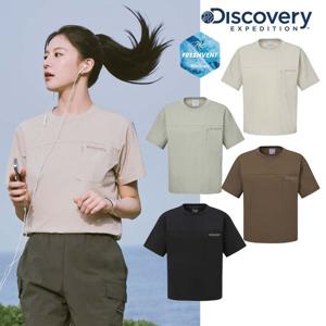 [디스커버리] 프레시벤트 우븐 여성 포켓 반팔티셔츠 DWRS9C053