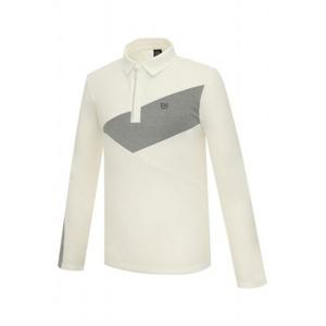 [23구골프][23구]남성 배색 반집업 긴팔 카라 티셔츠 EN4MTS058