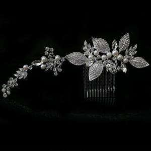 롱 꽃잎 다이아 러브리 큐빅 웨딩 헤어 액세서리