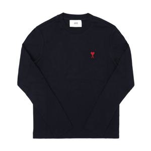 AMI BFUTS235 724 001 아미 드 꾀흐 스몰 하트 로고 공용 긴팔티