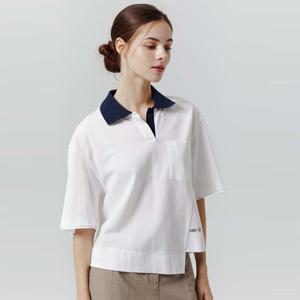 샵앤) 여성 슬랙 카라넥 절개 루즈핏 반팔 티셔츠 CL-WTS0292