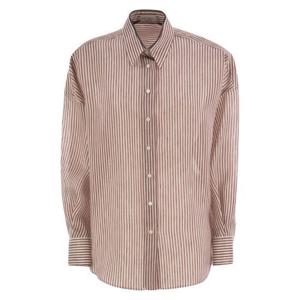 브루넬로 쿠치넬리 셔츠 MH756NL426 WHITE BORDEAUX