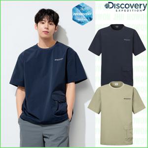 디스커버리 25년 신상/여름 남성 프레시벤트 우븐 허리포켓 반팔티셔츠/냉감기능티 DMRS8I053-DXNW