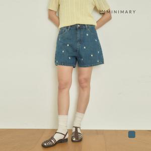[미니마리] 데이지자수데님숏팬츠 (MMA2PT23)
