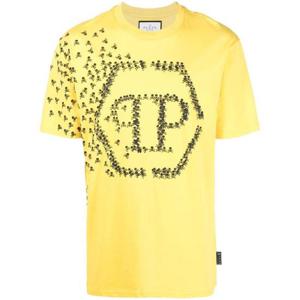 25 FW 필립플레인 스컬 앤 본 로고 프린트 티셔츠  SACCMTK6190PJY002N TP432242960