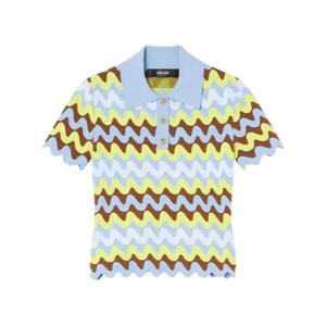 25 FW 베르사체 웨이브 자카드 니트 폴로 셔츠 10197661A14034 TP435430757