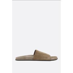 THE ROW Hugh slide sandals in suede F1660L302MTR