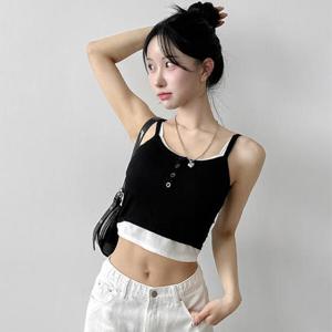 아트박스/라이니 레이어드 단추 여름 끈나시 to-2515c