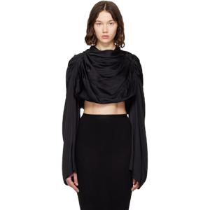 25 FW 릭오웬스 여성 블랙 할리우드 클로데트 탑 251232F107000