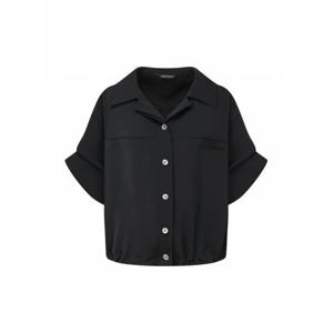 [더아이잗컬렉션]스트링 오픈 칼라 블라우스 (CR5A0BL711-BK)_DG