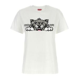 겐조 해피 타이거 코튼 티셔츠 FF62TS3524SO 02