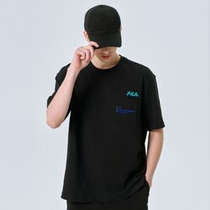 [휠라]면혼방 포켓 반팔티 (FS2RSG2G02X_BLK)