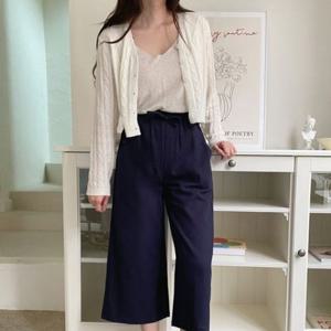 통바지 F006835 린넨 밴딩통바지 빅사이즈 와이드팬츠