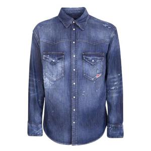 Dsquared2 로고 패치 버튼 데님 셔츠 S74DM0701S30341 470 TP944280815