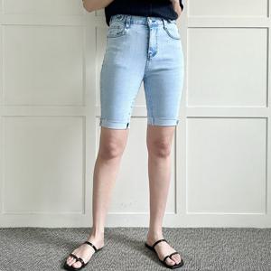 나야홍 / 빅사이즈 506 아이스블루데님반바지 DLOP684