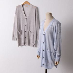 나야홍 / 빅사이즈 506 썸머Y넥포켓롱가디건 DRMD602