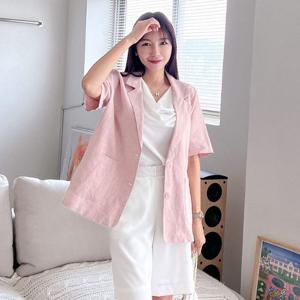 나야홍 / 빅사이즈 506 베이직린넨반팔자켓 DBNP589