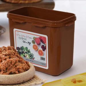 이젠 진공항아리 3.4리터 사각 황토 밀폐용기 김치통 반찬통 밀폐용기 보관용기