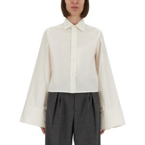 MM6메종마르지엘라 화이트 크롭 롱 슬리브 셔츠 S52DT0044 M354