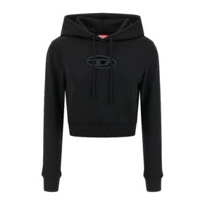 디젤 크롭 오벌 D 컷아웃 로고 후드티 A157140GRAC 9XX