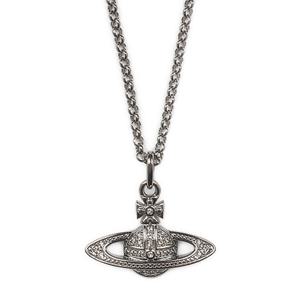 비비안웨스트우드 25FW 블랙실버 미니 바스 릴리프 목걸이 63020086 02S108 CN