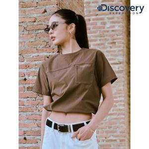 디스커버리 (DWRS9C053_BRD) 프레시벤트 우븐 여성 포켓 반팔티셔츠 DXNW