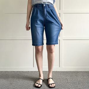 나야홍 / 빅사이즈 507 데님밴딩5부일자팬츠 DLOP300